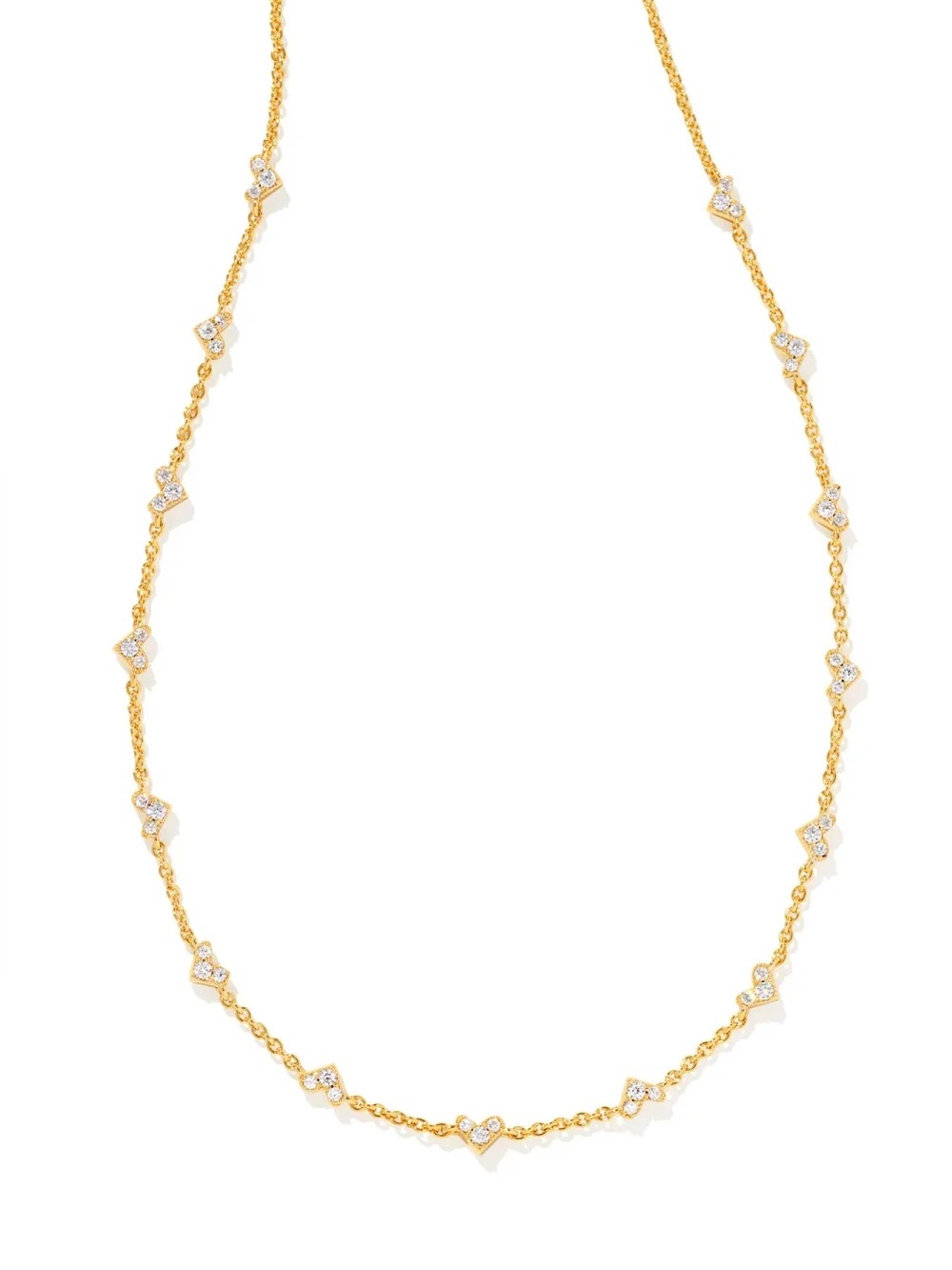 Kendra Scott Gold Chain Necklace with Clear Crystal Stations
